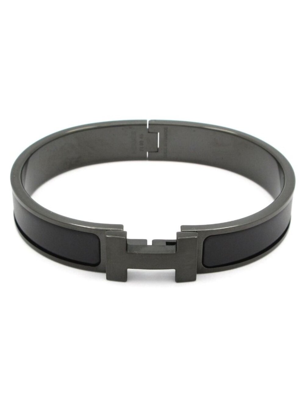 Hermes Bangle Click HH So Black Matte Enamel Bracelet
